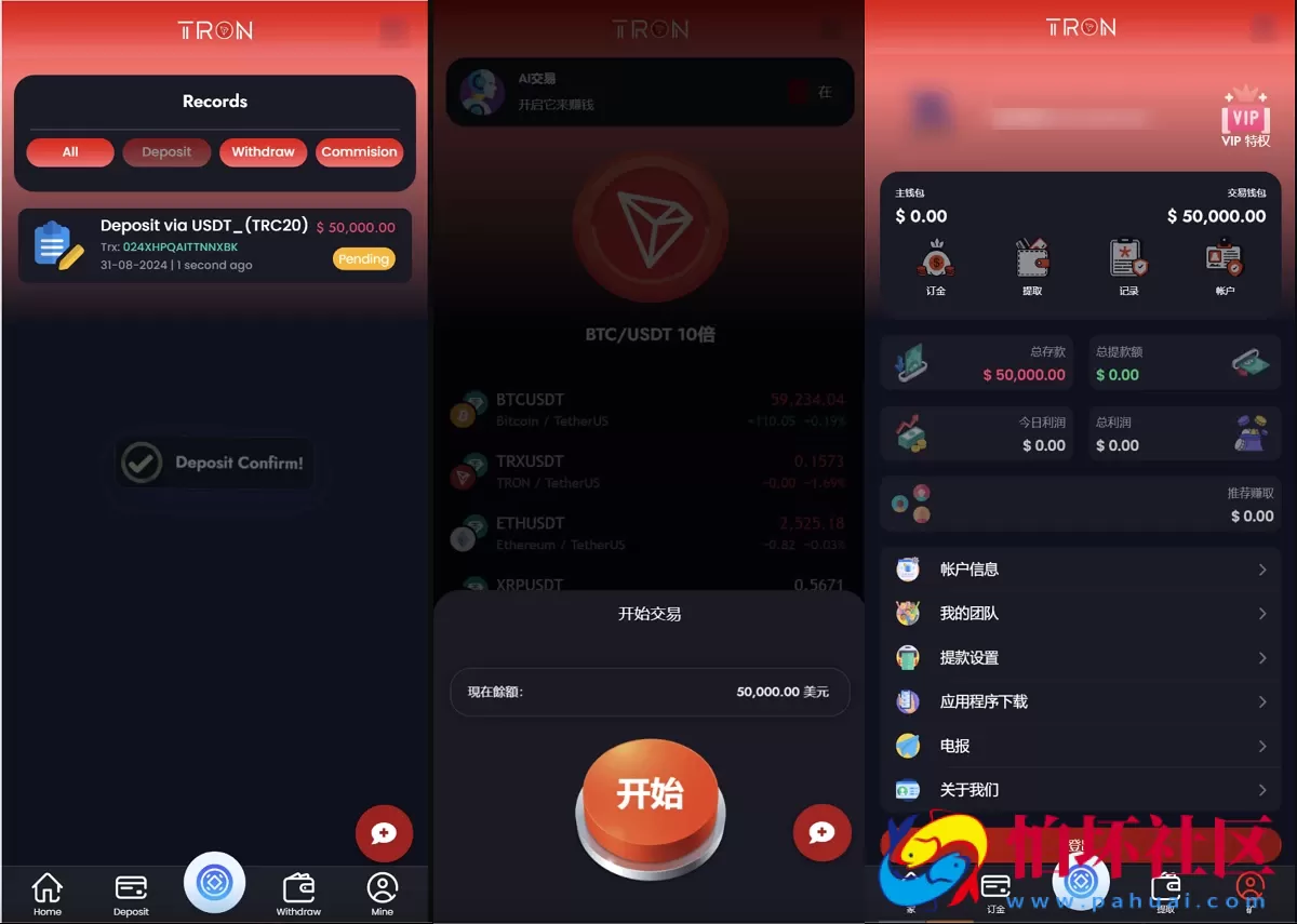 TRON区块链 TRON投资源码 AI机器人程序 投资理财源码