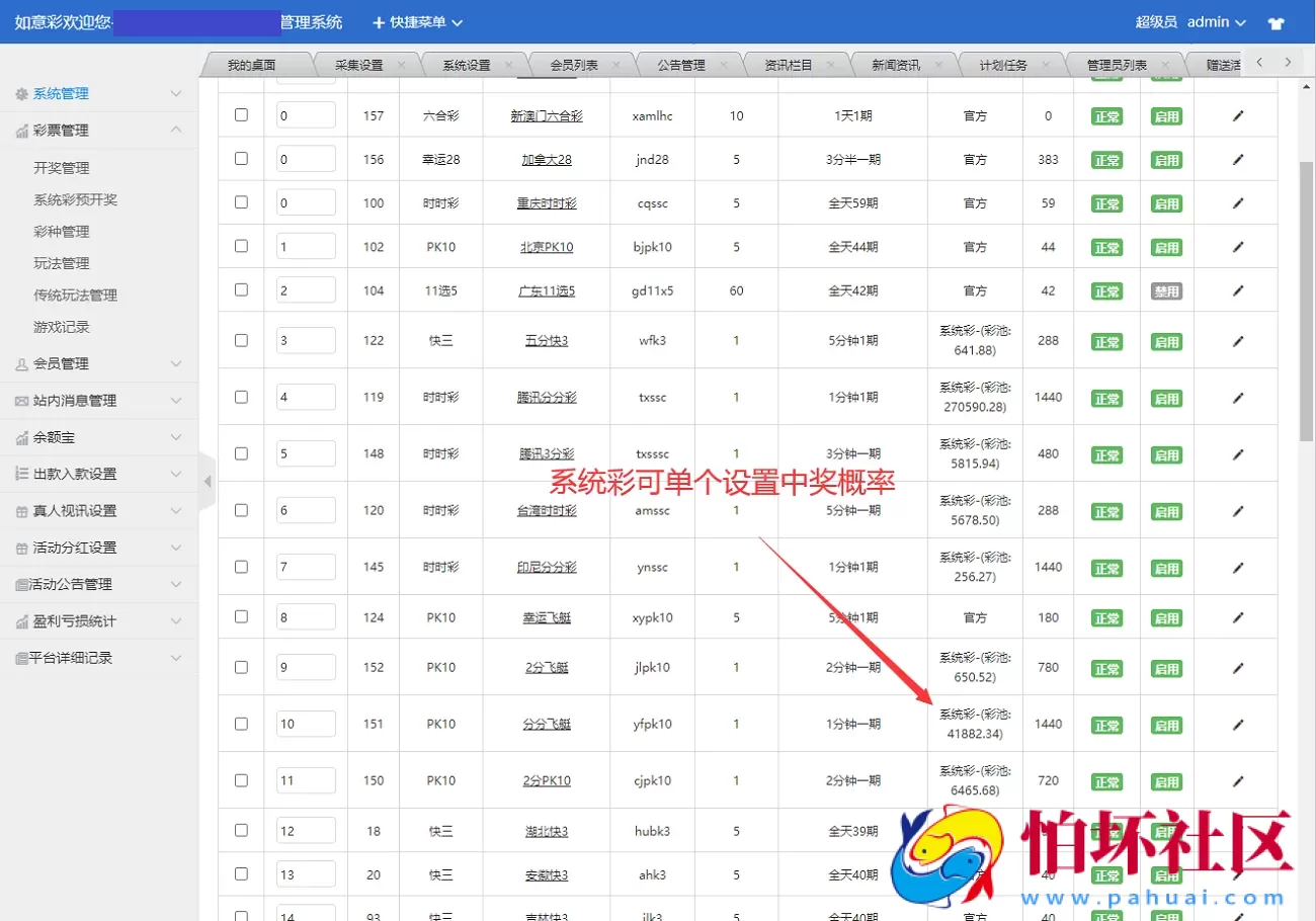 运营级大富彩票系统程序,全新二开版本如意彩源码,已对接真人视讯,所有开奖采集正常,新增余额宝理财