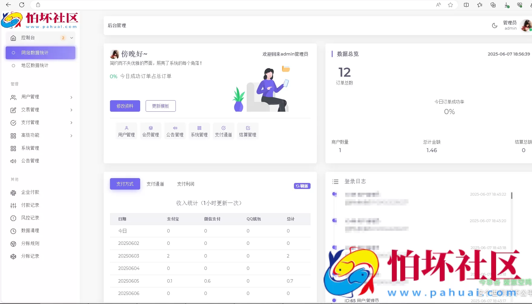 2025年最新易支付模板源码 全开源 前台+用户中心+后台三合一程序