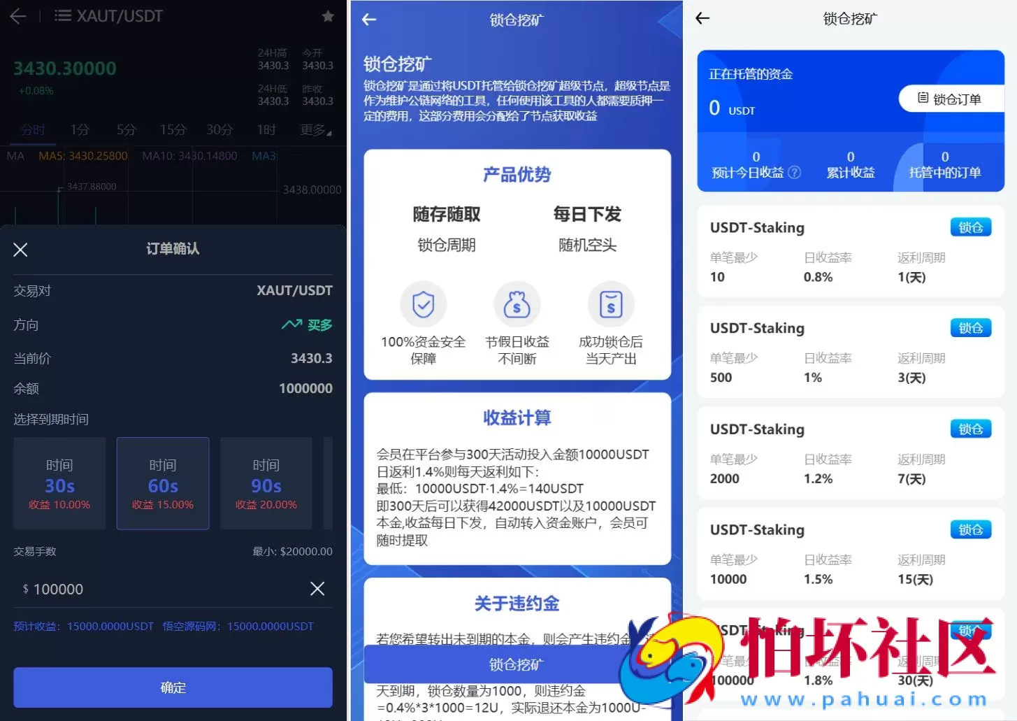 Phemex多语言交易所源码/期权交易+合约交易+新币申购+锁仓挖矿+平台币发行+K线行情控制/前端uniapp编译后+后端PHP 附搭建教程