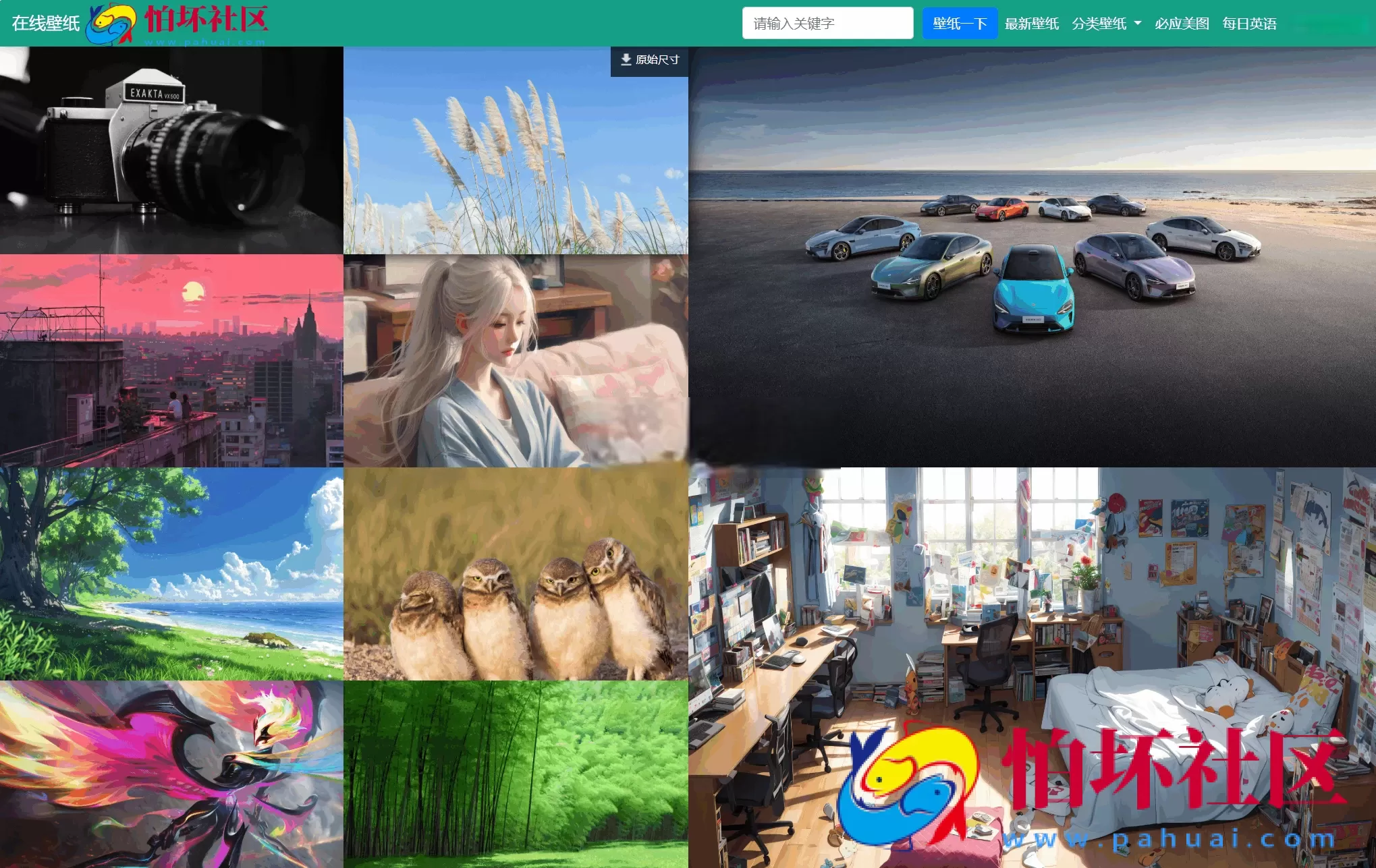 自采集在线电脑壁纸系统源码v2.0 自适应双端