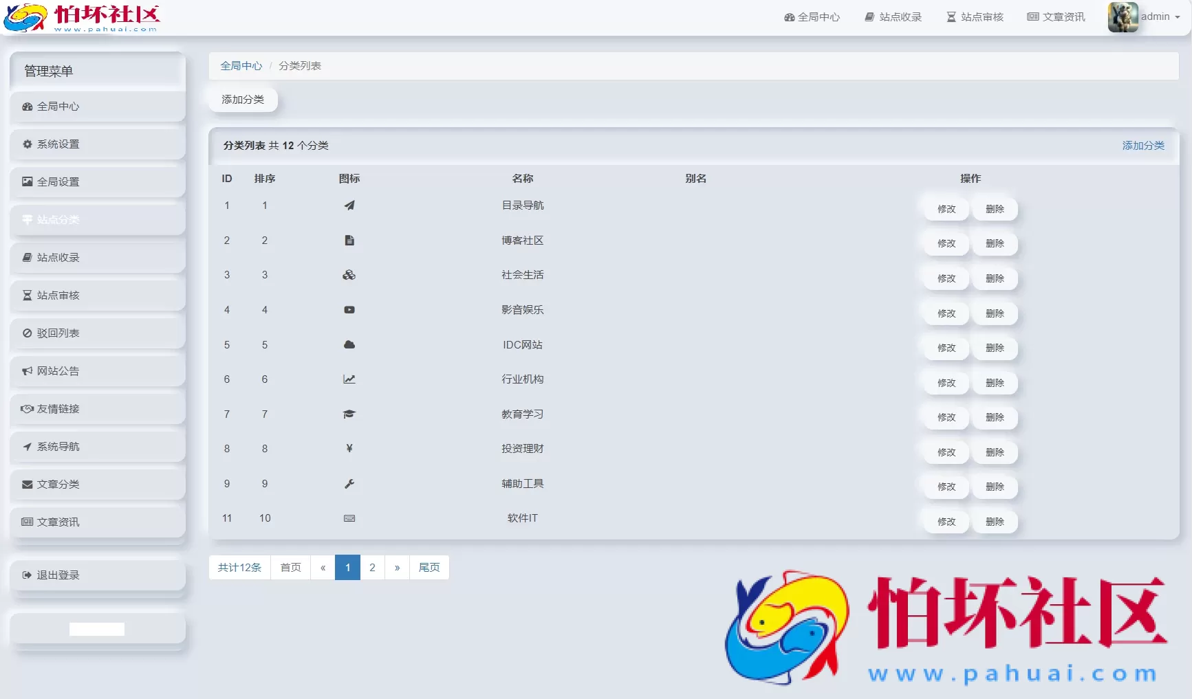 我爱导航系统源码 Pro版 | 网址导航系统 二次开发美化