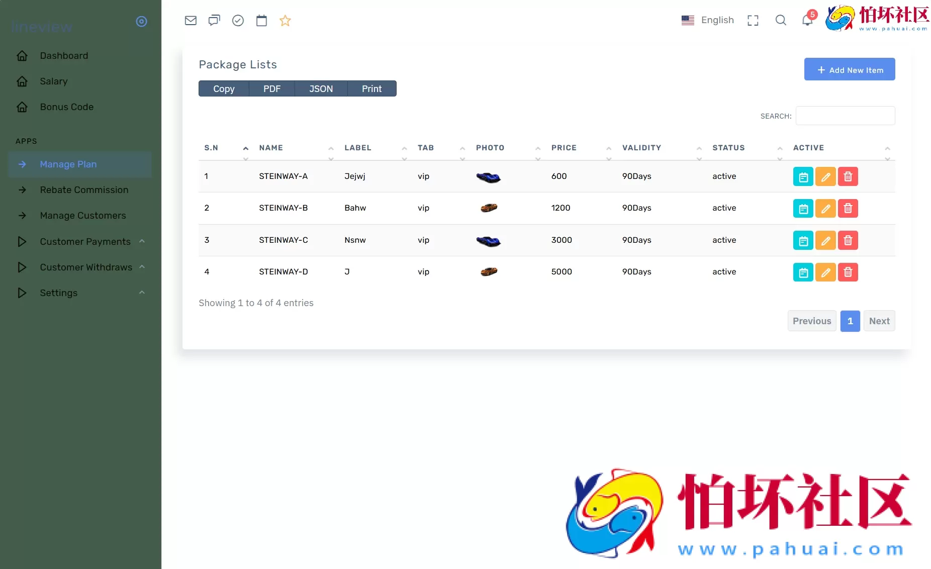 lineview海外汽车投资理财源码 前端html+后端PHP 附搭建教程