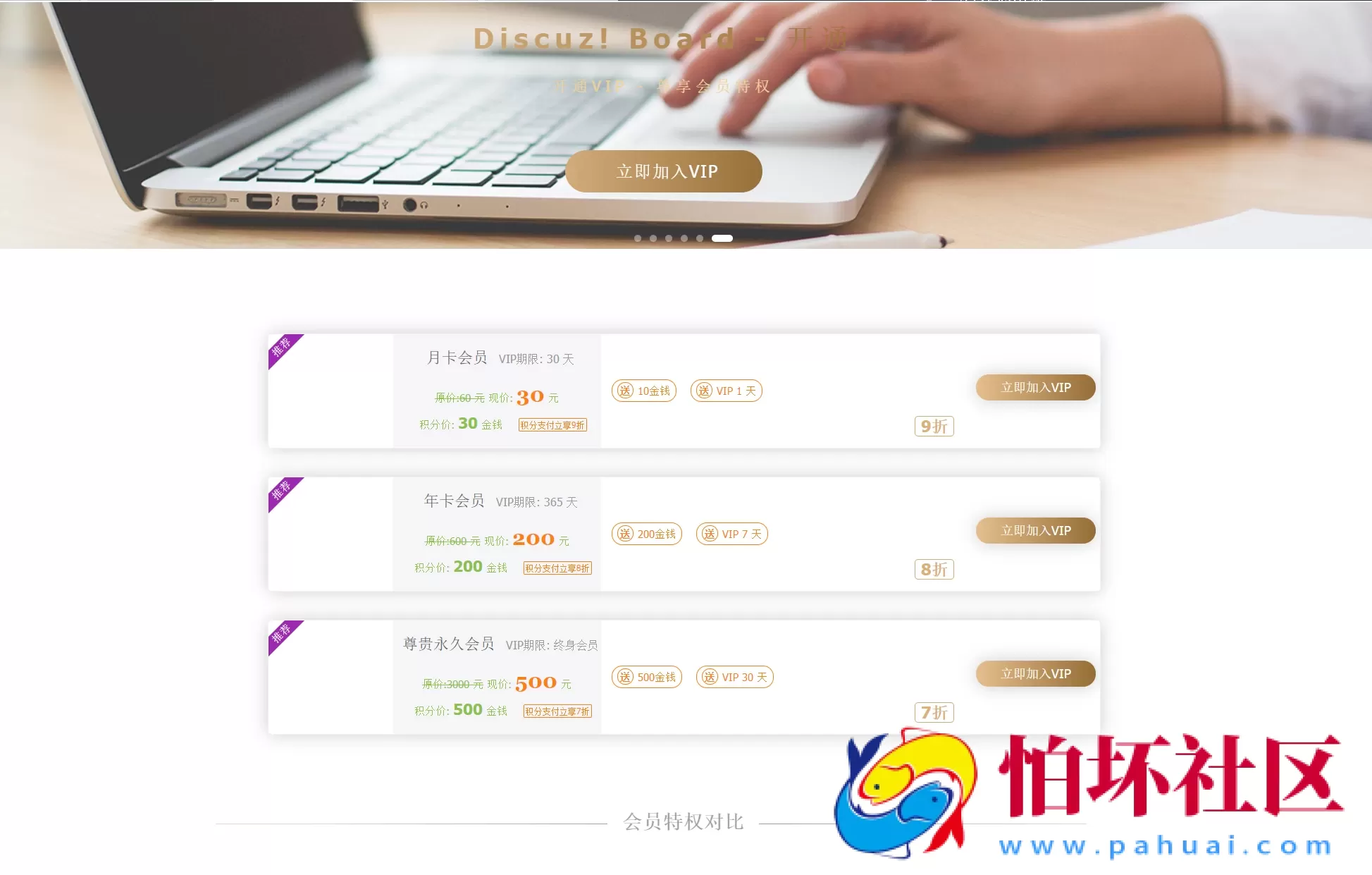 Discuz用户充值积分支付插件_开通会员用户组支付_discuz积分充值免签支付插件_高级版