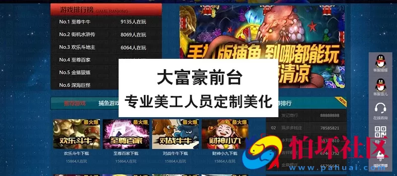 网站程序资源之大富豪美化定制网站前台