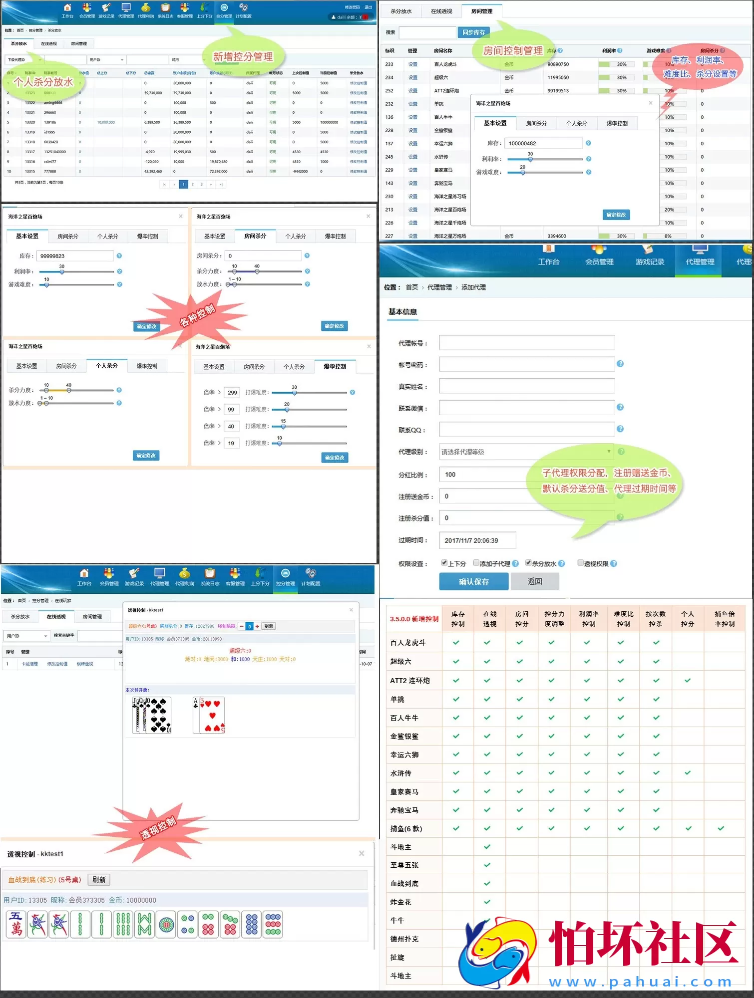 三网通金币玩法之全新大富豪3.5完美运营版程序源码（新增透视控制_代理后台_房间控分管理) 附搭建授权教程