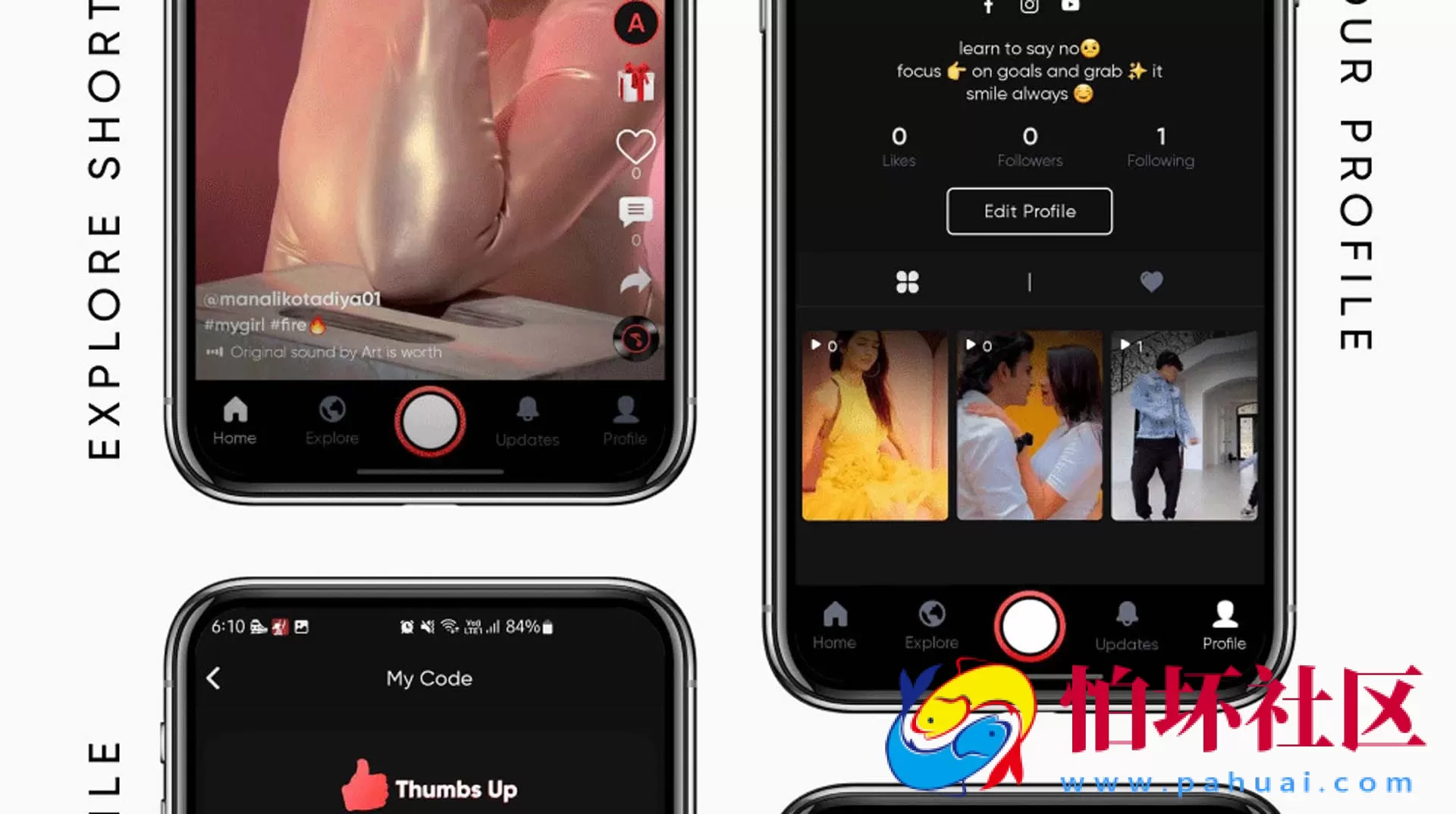 新版仿海外TikTok抖音APP源码-ThumbsUp短视频直播APP源码 抖音短视频源码 附带搭建教程文档