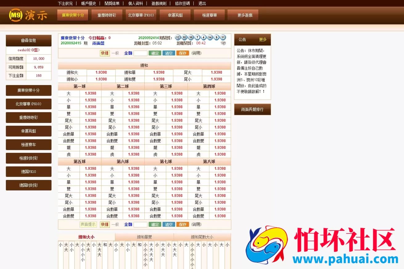 最新BW信用盘口全套源码运营版本 完美修复采集功能