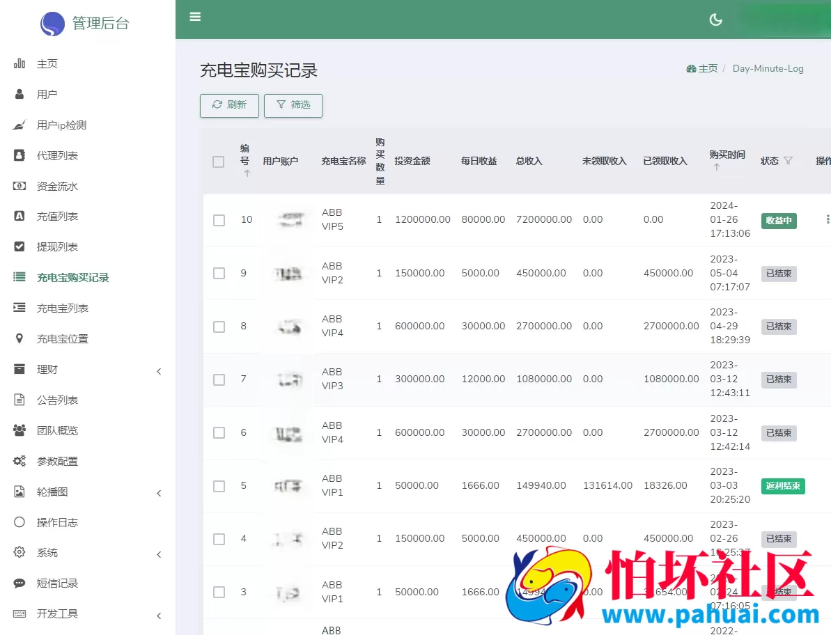 中英文共享充电宝充电桩投资理财源码 五级分销佣金返利 充电站租用系统资金盘