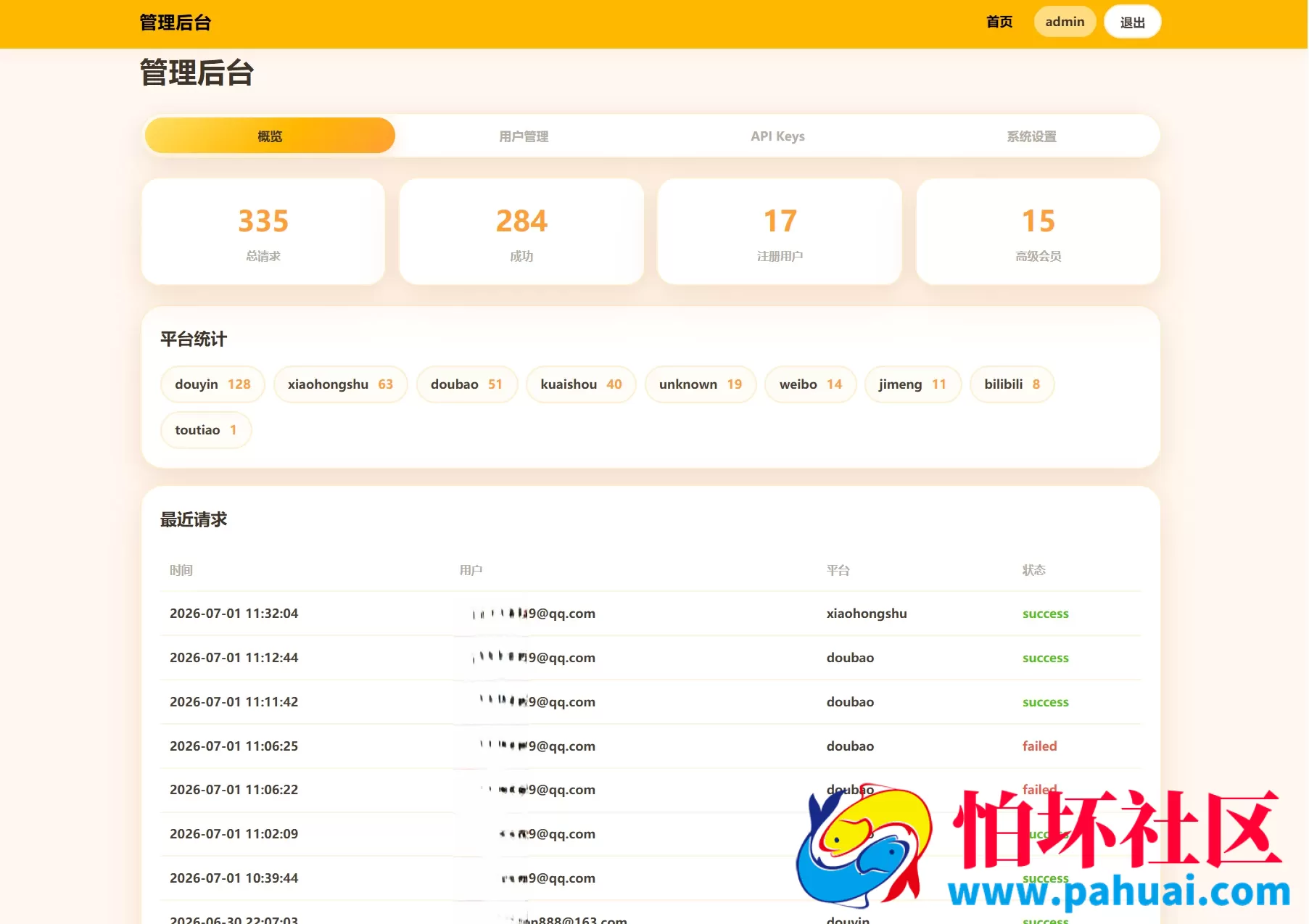 去水印API总站系统 全开源 所有去水印功能在本地实现
