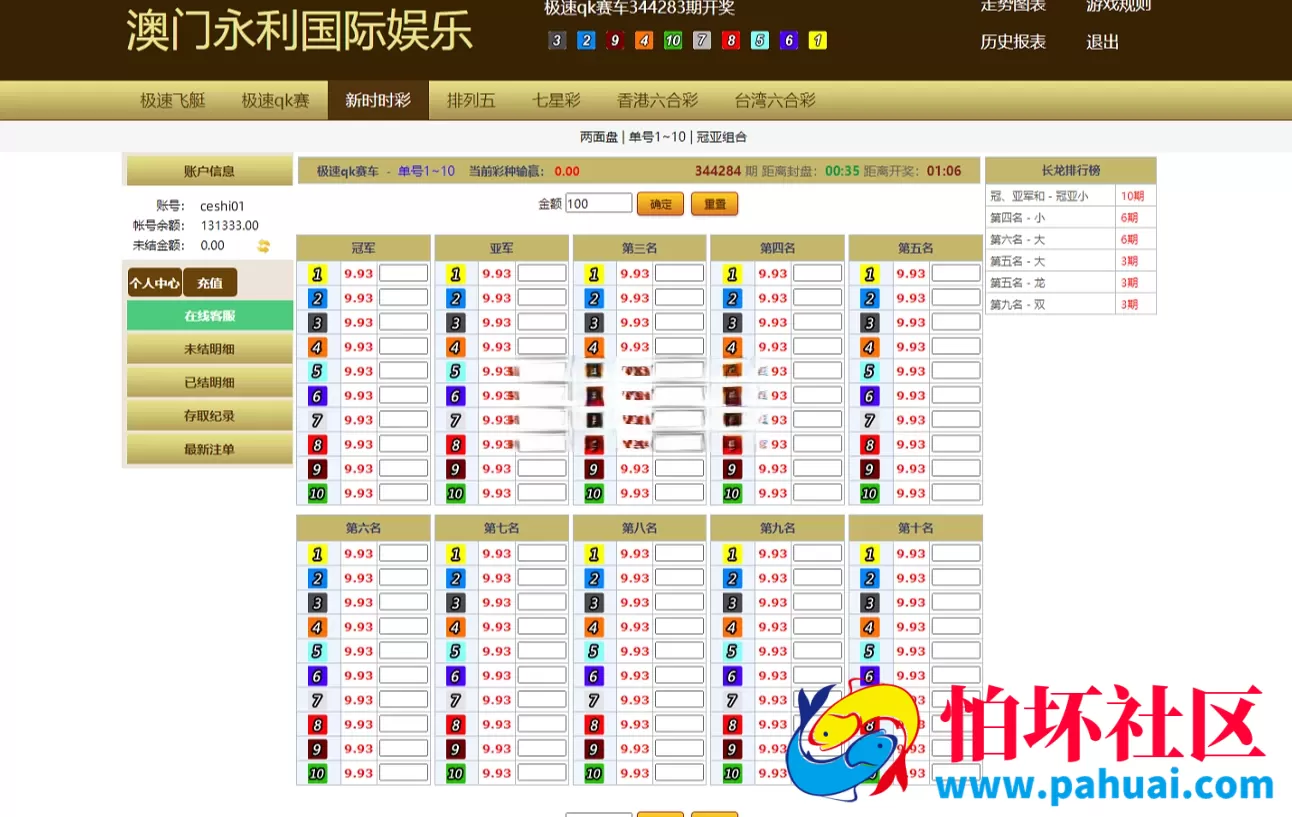 完美运营版信用盘彩票系统程序 支持多彩种CP源码六合彩 七星彩 时时彩现金盘口程序源码 附带搭建教程