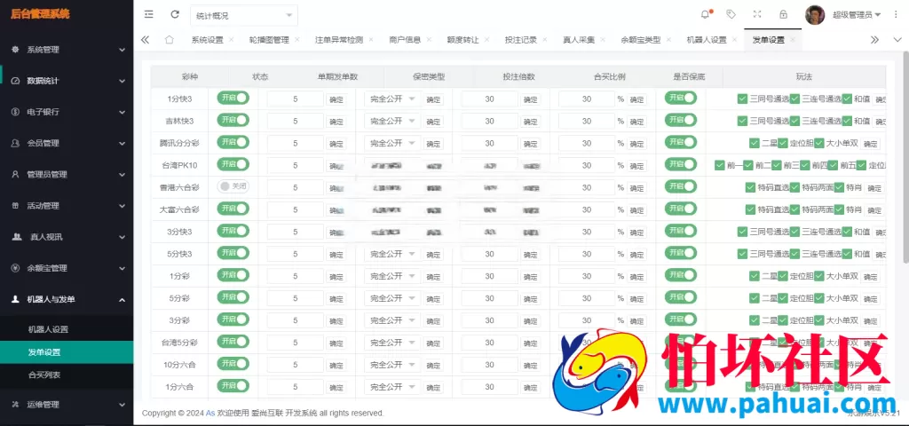 首发Linux大富二开 乐游彩票源码 完美控杀 双玩法运营级博彩程序源码