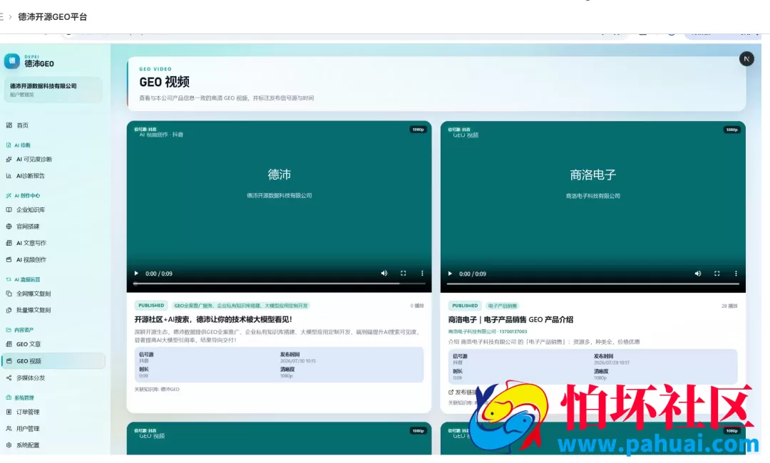 GEO优化系统平台程序源码 让豆包/DeepSeek/千问/元宝主动推荐您的品牌 完整全套开源可二开
