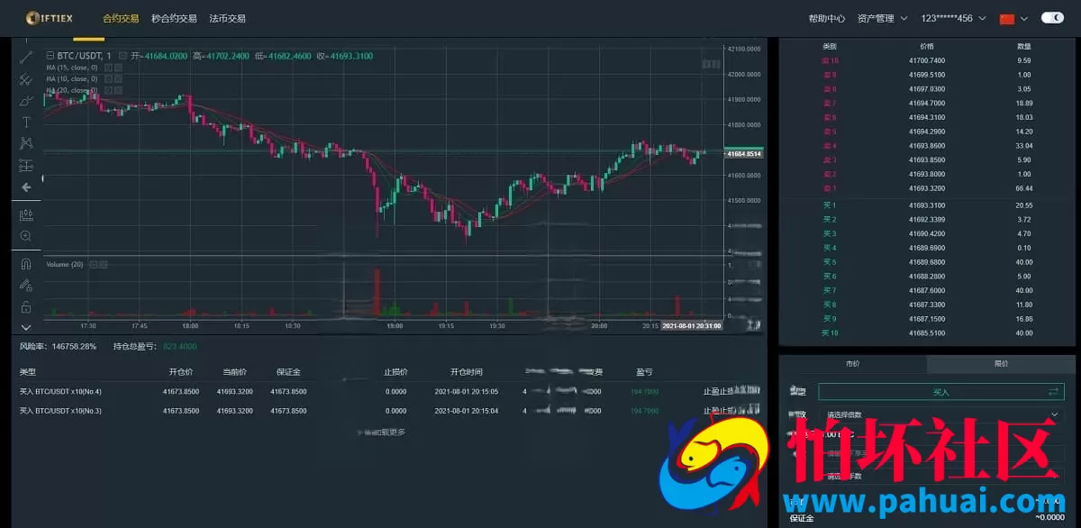 虚拟币交易所系统源码 支持合约杠杆+C2C交易完整运营版程序
