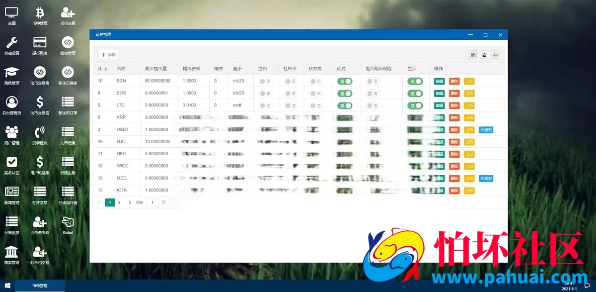 虚拟币交易所系统源码 支持合约杠杆+C2C交易完整运营版程序