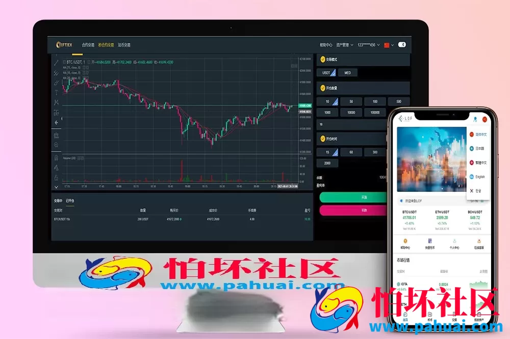 虚拟币交易所系统源码 支持合约杠杆+C2C交易完整运营版程序