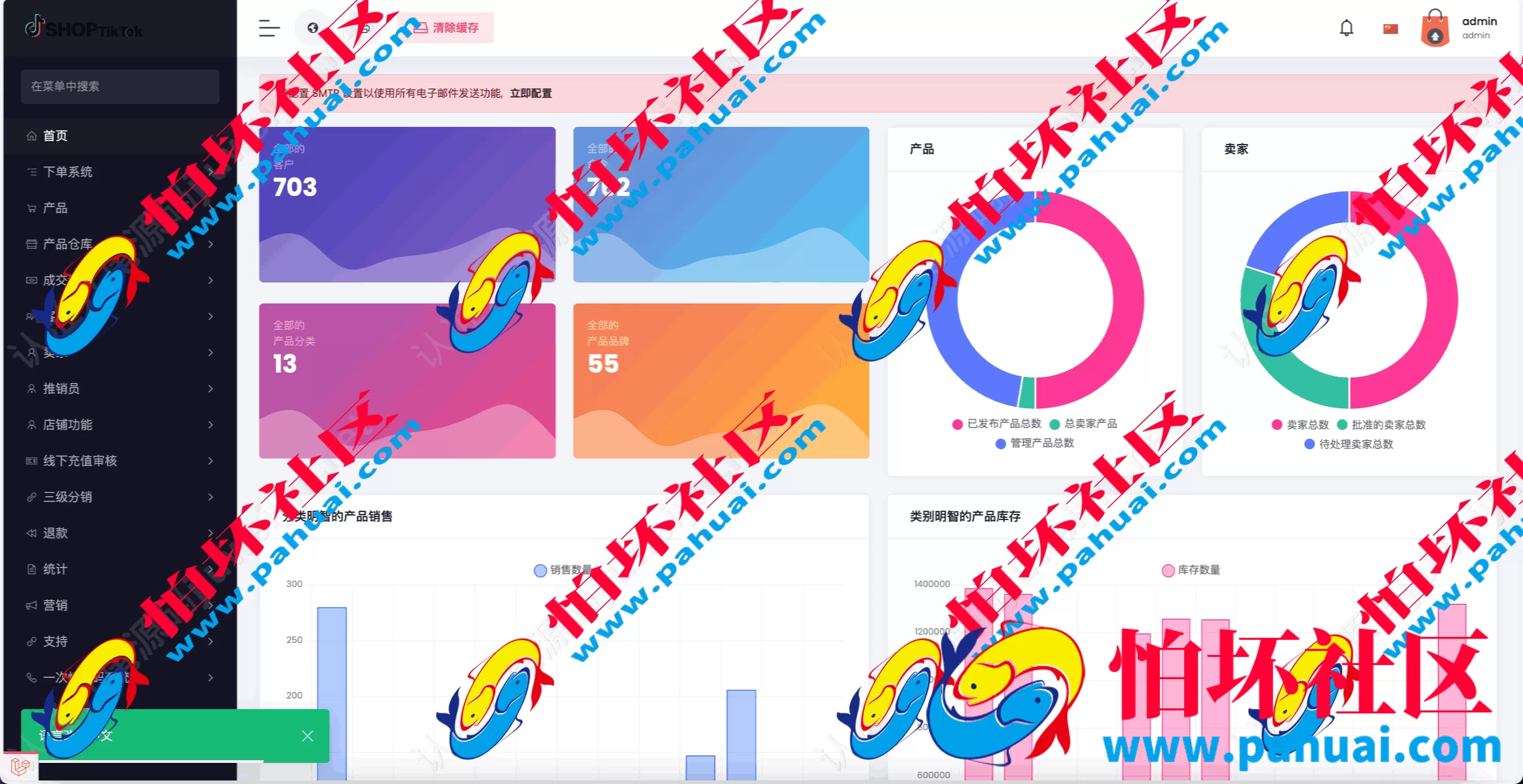 Tiktok跨境电商pro版源码 仿抖音跨境平台程序 亚马逊跨境商城 跨境电商独立站 卖家中心 批量导入商品