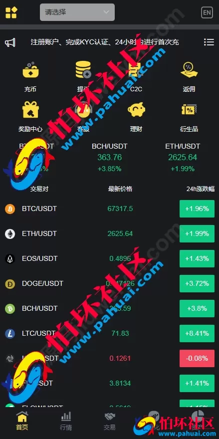 ETH公链的DApp钱包登录与数字货币交易所源码 区块链交易平台全开源无加密程序源码