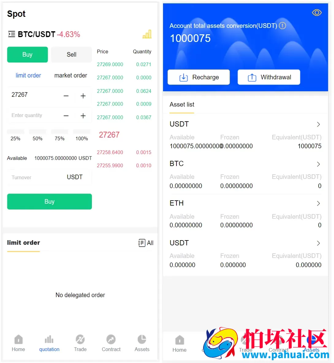 全开源二开白色交易所源码 黑色UI区块链程序 8国语言 支持币币合约交易