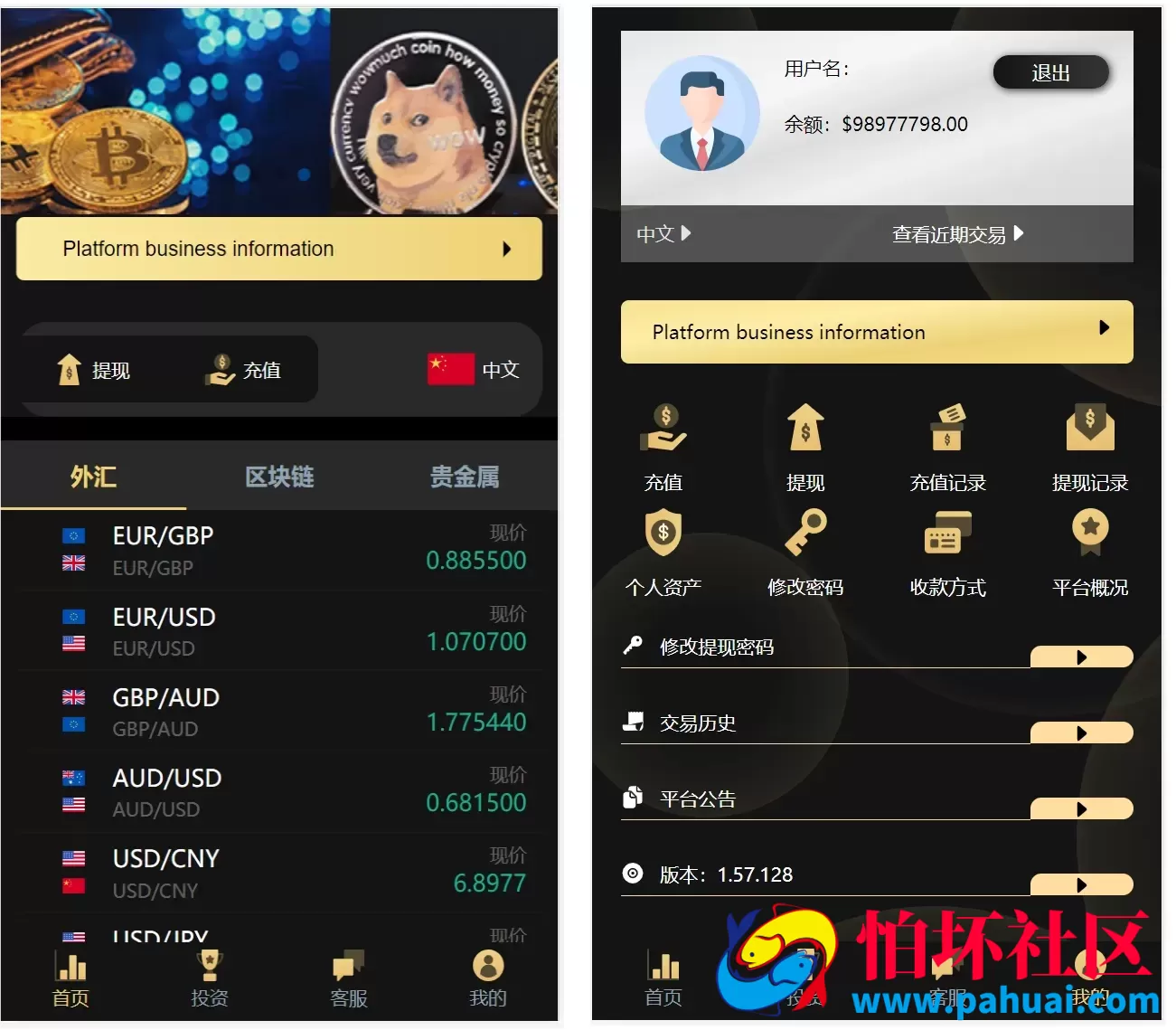 多语言微交易多行情盘PHP源码