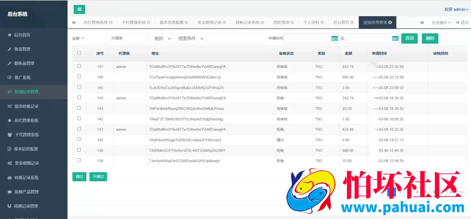 TRC20+ETH双链授权挖矿质押源码 多语言 盗U秒U程序 TG机器人自动通知 假鱼苗
