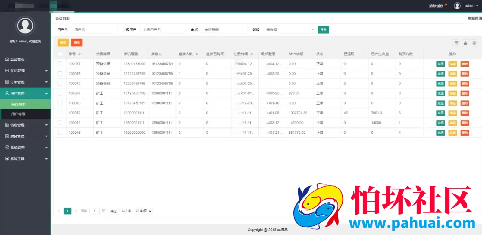 开源版单语言挖矿系统源码 虚拟币矿机系统程序 虚拟币挖矿系统源码 usdt挖矿质押源码