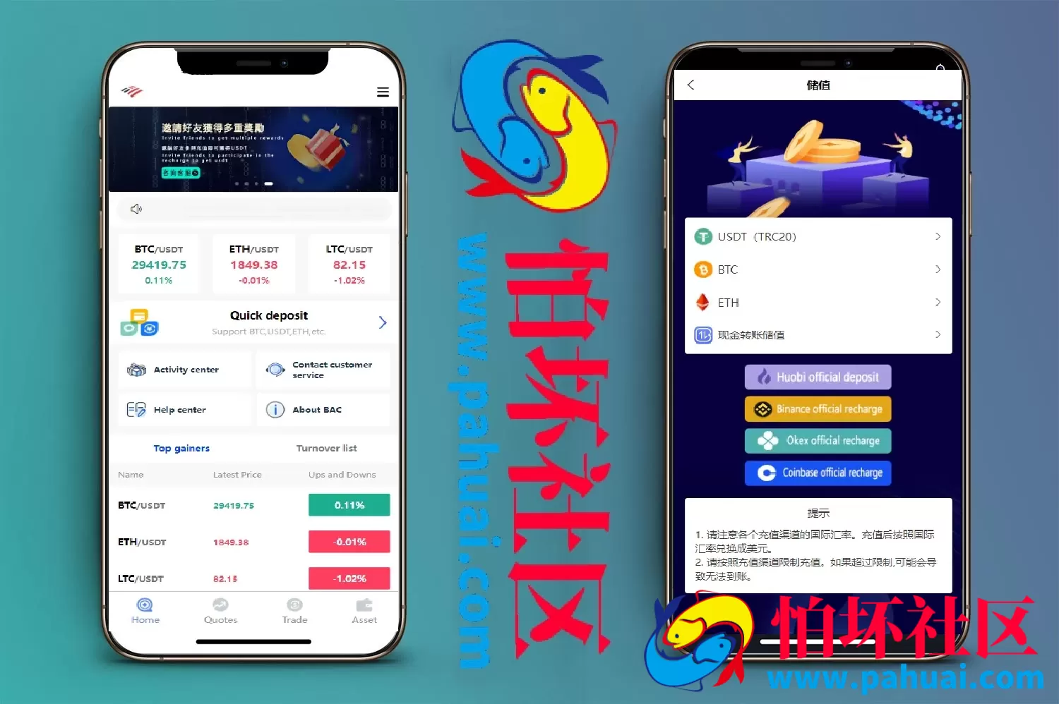 BAC交易所源码 USDT合约交易程序 带控制