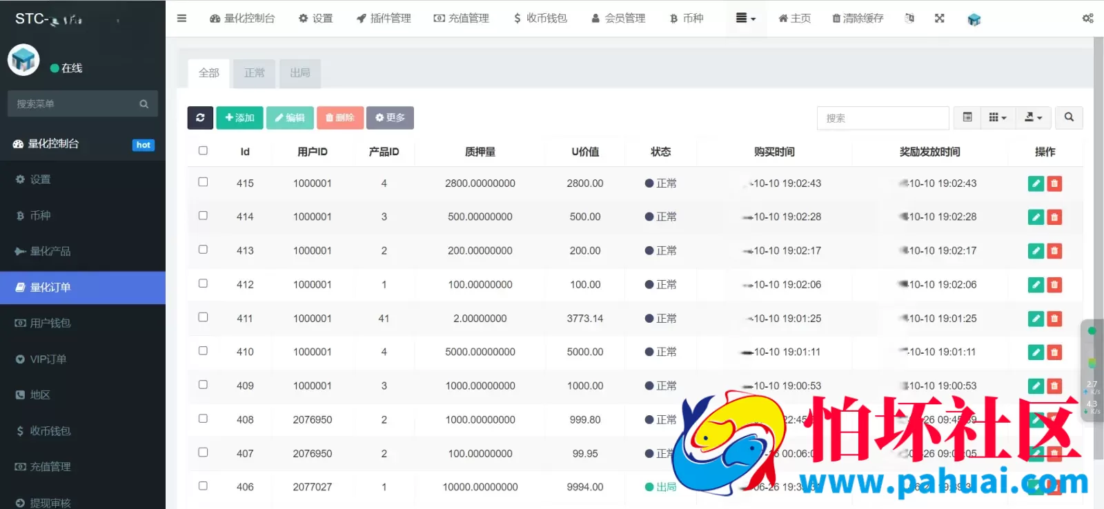多语言区块链投资系统源码 区块链量化交易系统程序 区块链量化机器人 后端fastadmin框架