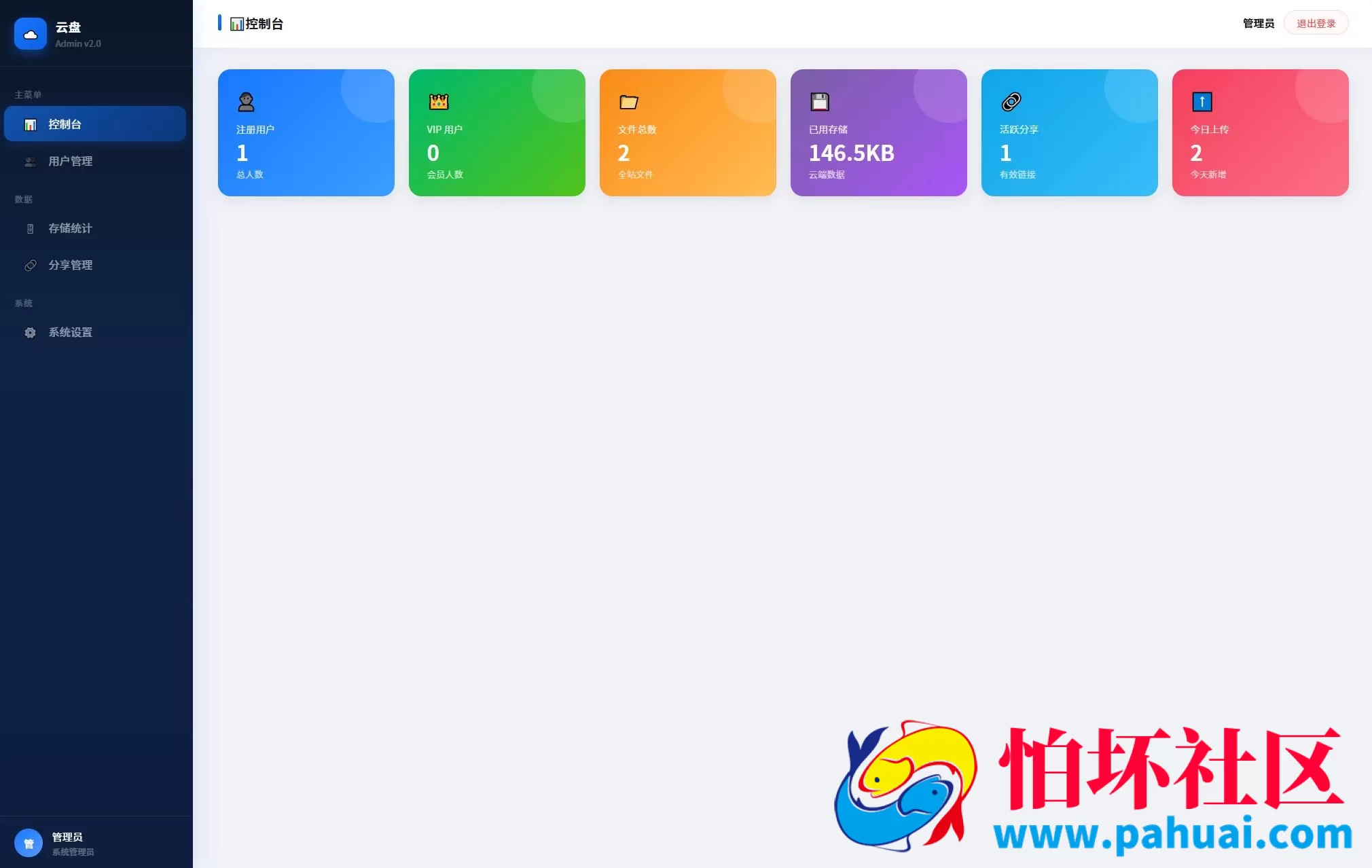 全新UI轻量级网盘系统程序源码