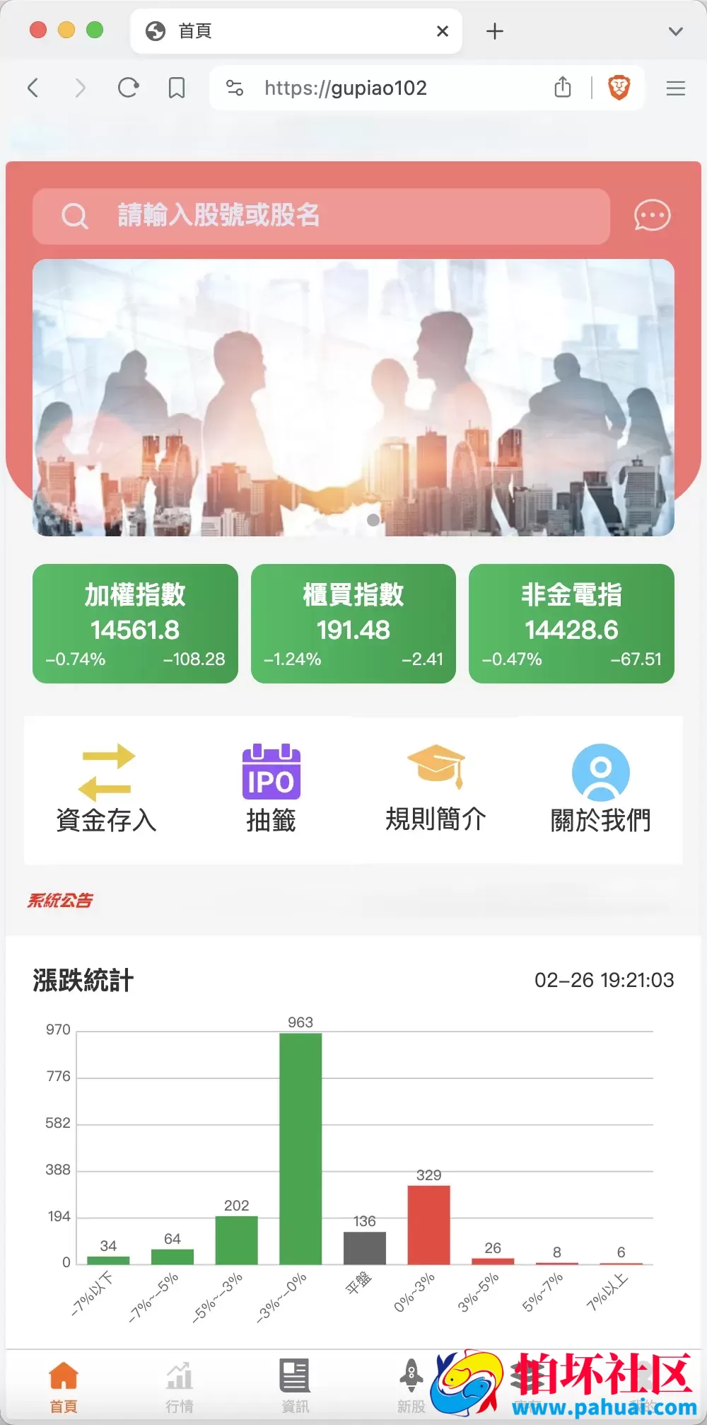 安盛股票申购配资源码 台湾股票系统 申购折扣交易系统程序 前端uniapp纯源码+后端PHP