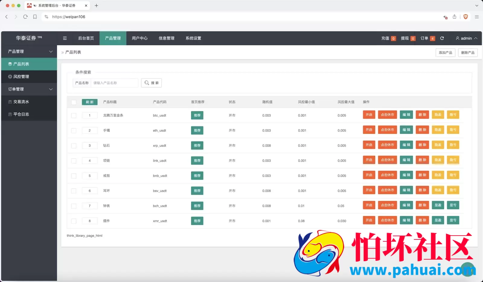 周大福微盘UI二开版源码 单控全控+改单 前端html+后端PHP程序