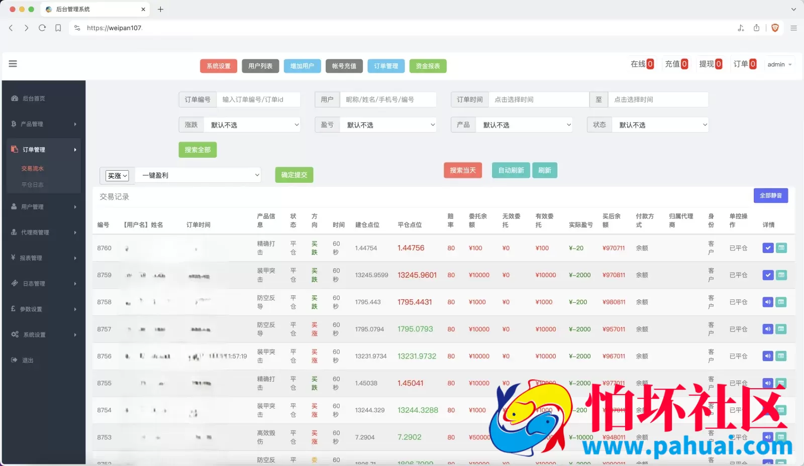 双语言军事军备类型微盘微交易所源码 一键亏盈+指定亏盈+完美风控概率+行情结算都正常 前端html+后端PHP程序