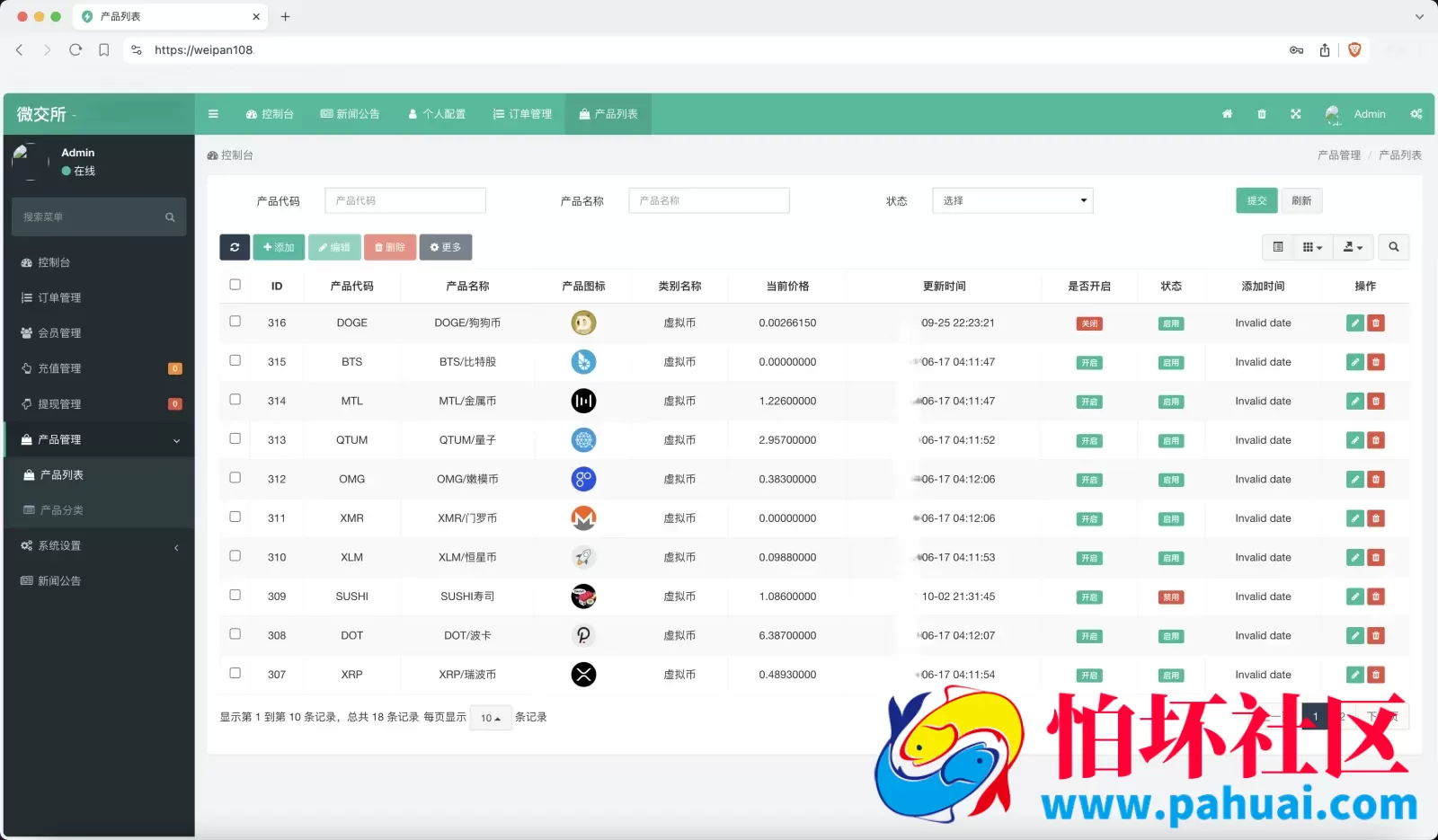 微交所中英文双语言微盘外汇源码 USDT充提+盈亏控制+修复k线 前端html+后端PHP程序