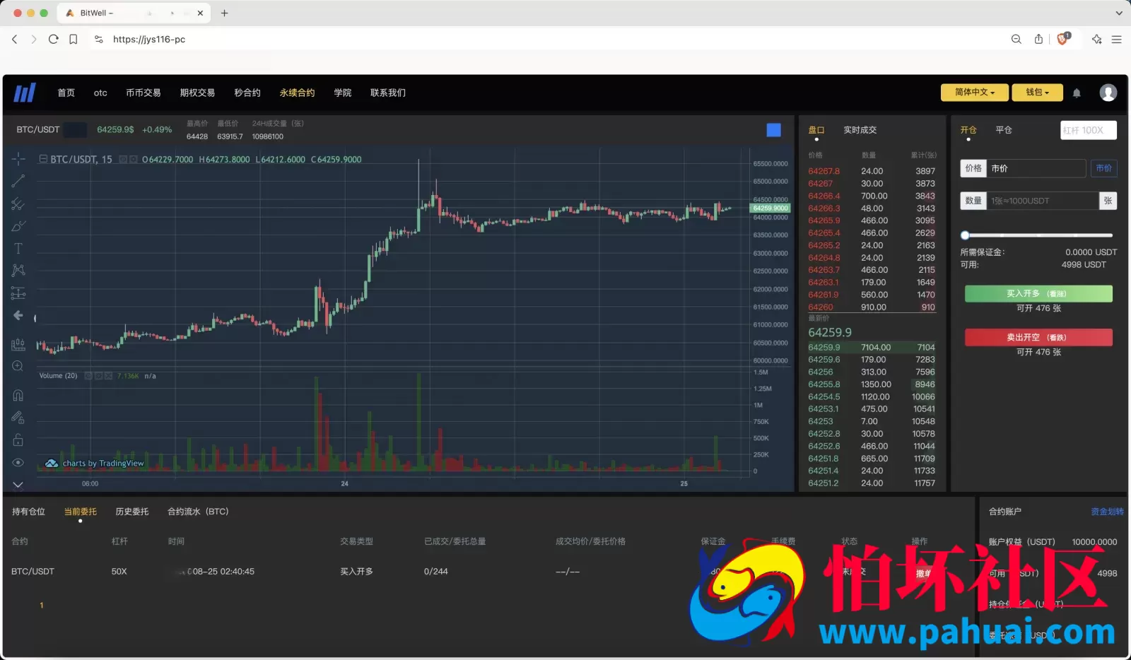 全开源BitWell多语言交易所源码 OTC+永续合约+期权交易+币币交易+秒合约交易+申购+风控+代理渠道商程序 前端uniapp+后端php