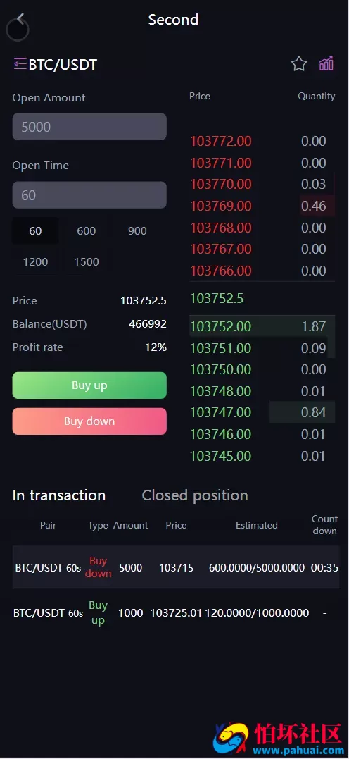 Belkin多语言交易所源码 永续合约+秒合约+币币交易+自发币+完整K线行情控制+交易对游戏+代理系统程序 前端uniapp+后端PHP 附搭建教程