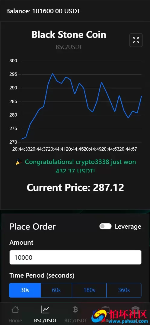 BitTong虚拟货币微交易投资理财源码 现货交易+杠杆交易+完美K线控制+完整用户输赢控制+代理程序 前端html+后端PHP