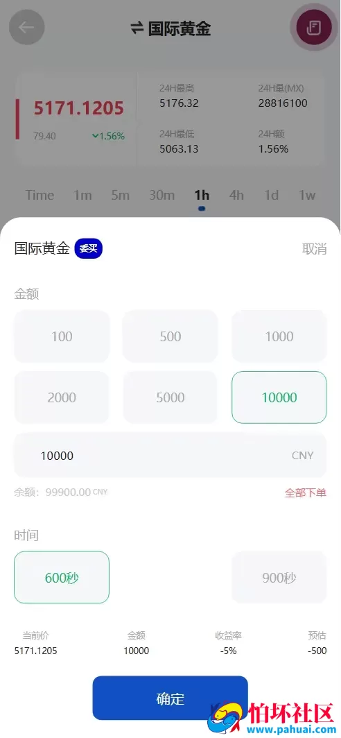 中国黄金多语言贵金属期货微盘微交易所源码 带委买功能 盈亏控制程序 前端uniapp纯源码+后端PHP