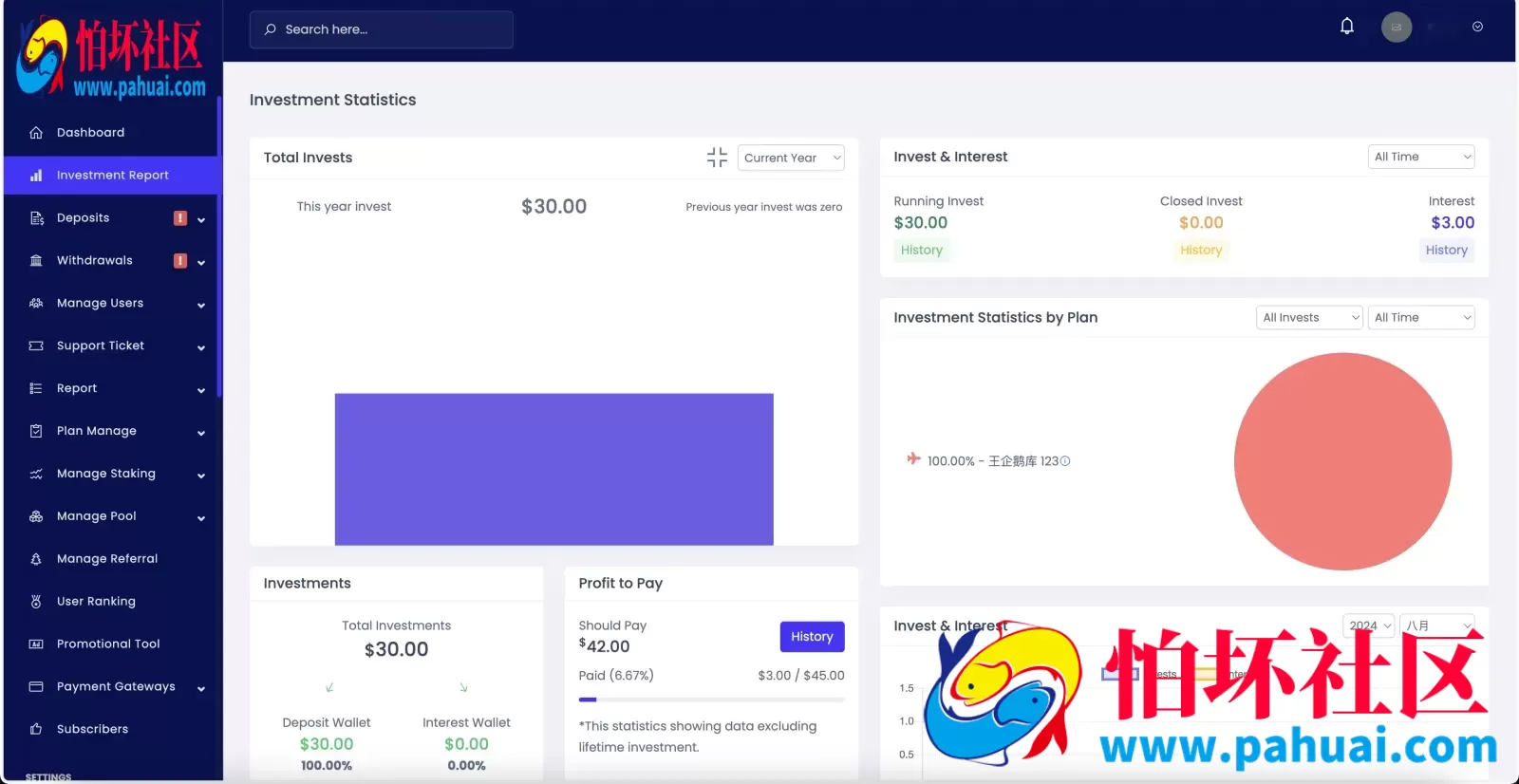 海外虚拟货币投资理财源码 前端html+后端PHP程序