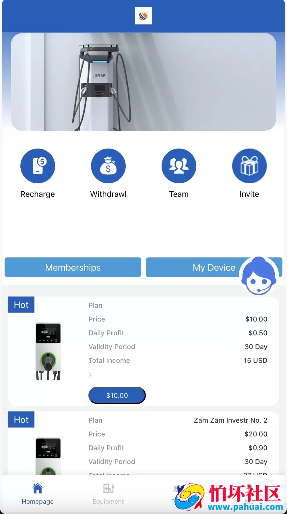 Nikora共享充电桩投资理财源码 海外投资理财程序源码 前端html+后端PHP