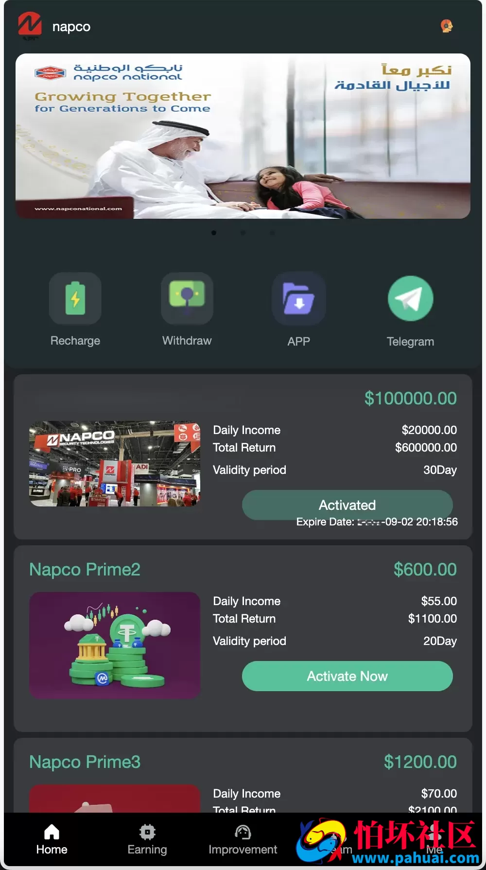 Napco海外投资理财程序源码 前端html+后端PHP