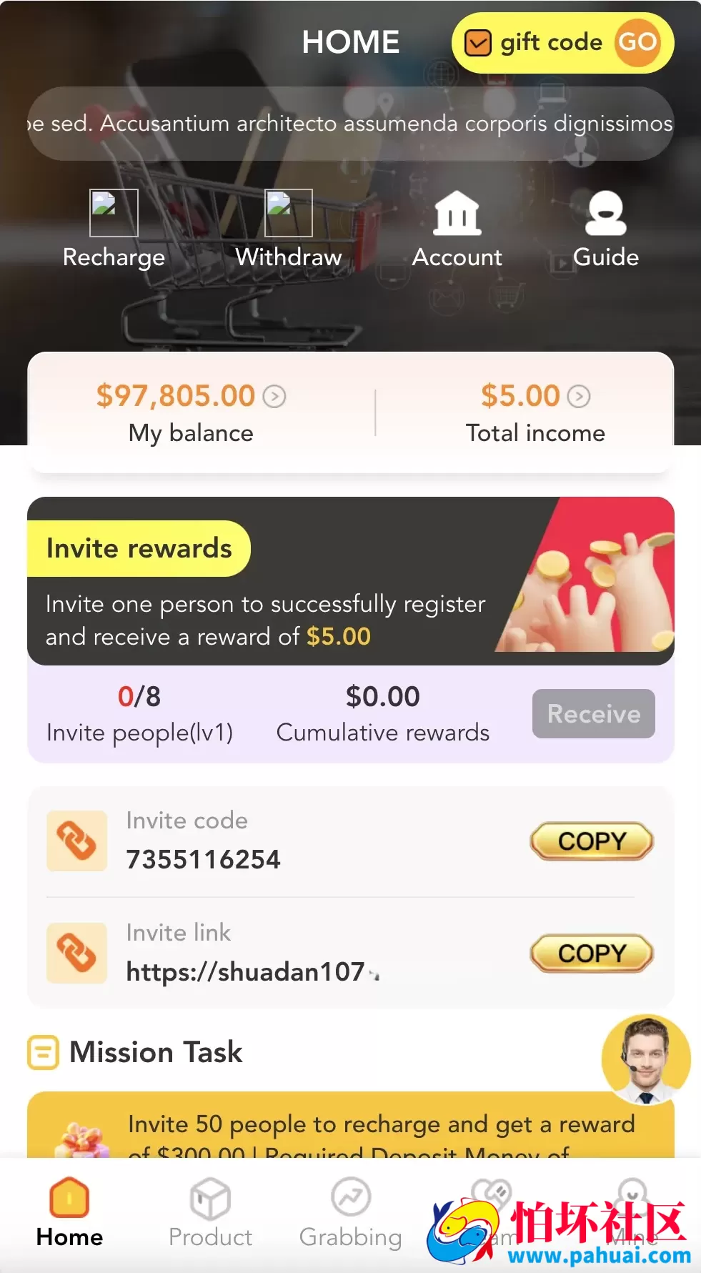 grabVIP超市刷单抢单源码 海外超市商城购物刷单投资理财程序源码 前端html+后端PHP