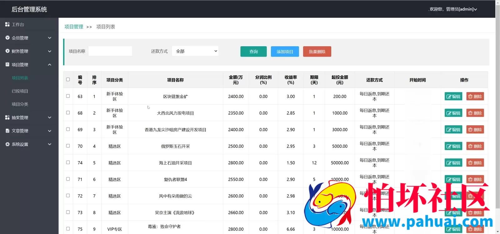 香港环球区块投资理财源码 影视投资理财程序源码 前端html+后端PHP