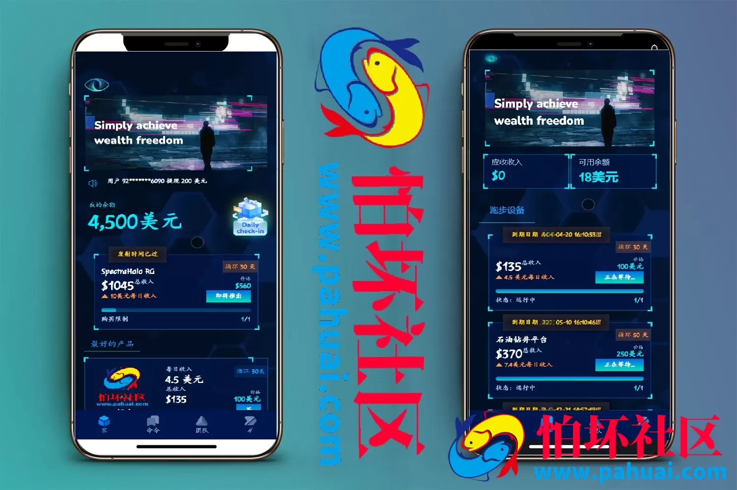 3D Holovision海外能源产品投资理财程序源码 前端html+后端php
