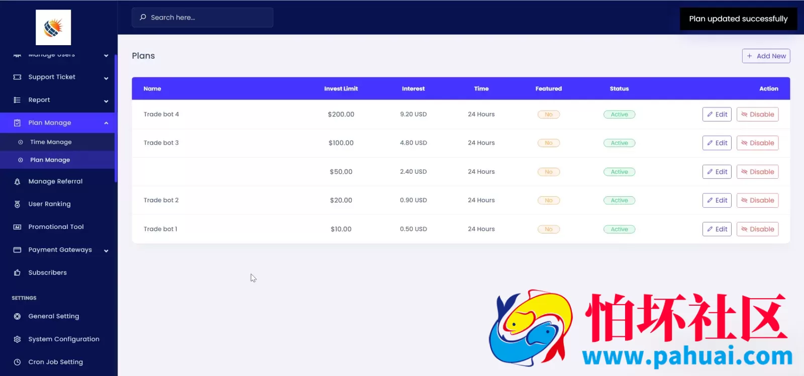 ZMEX智能AI机器人投资理财源码 海外投资理财程序源码 前端html+后端PHP