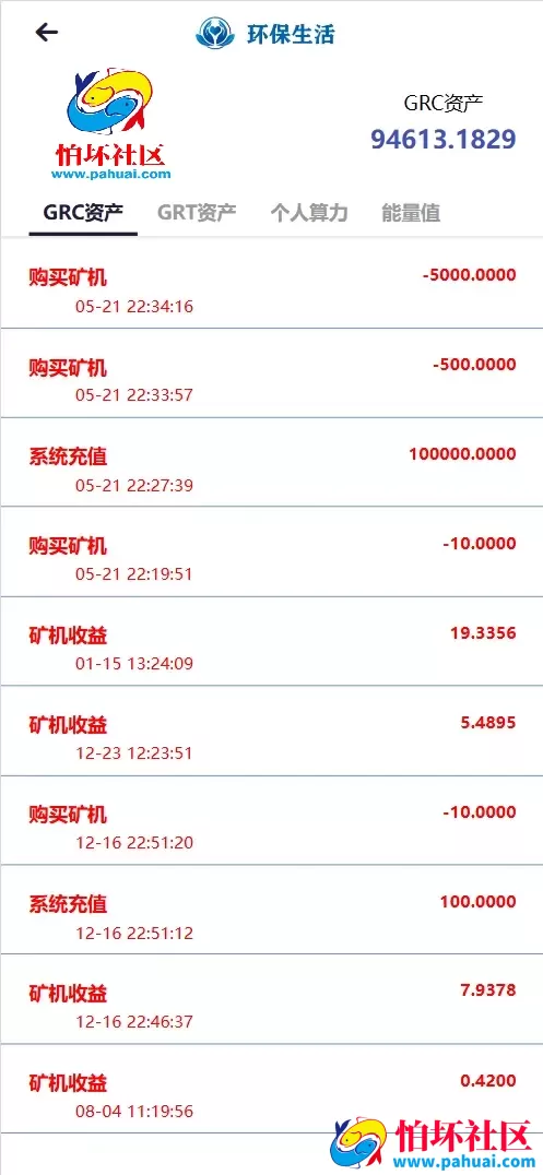 PAHUAI GRT云矿机算力挖矿投资理财源码 区块链虚拟币投资理财程序源码 前端html+后端php