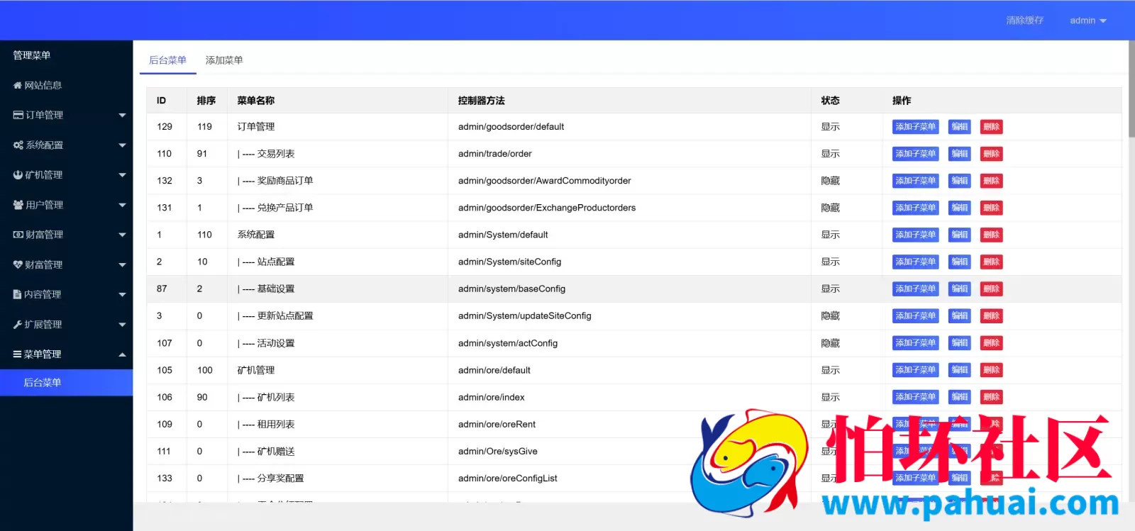 PAHUAI GRT云矿机算力挖矿投资理财源码 区块链虚拟币投资理财程序源码 前端html+后端php