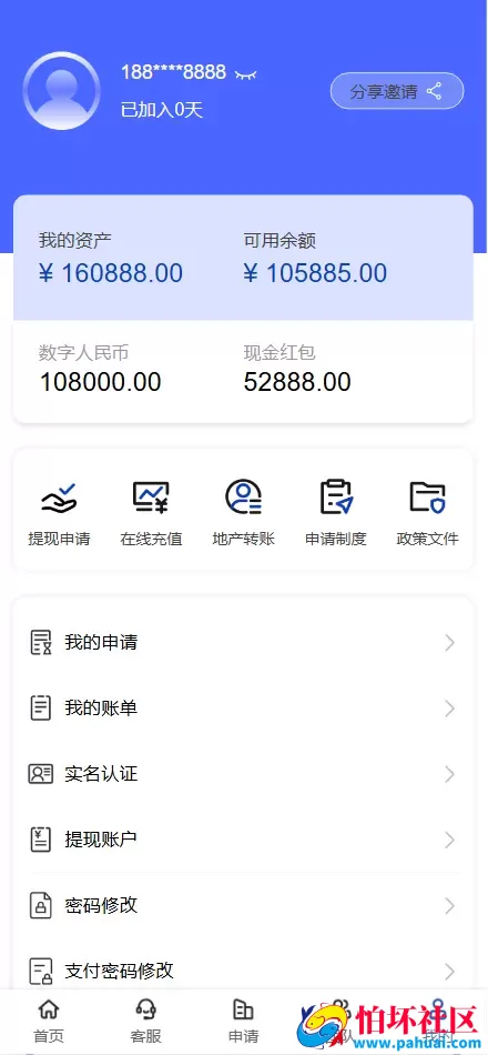 房地产投资理财源码 三级代理分销+每日签到程序 前端html+后端PHP