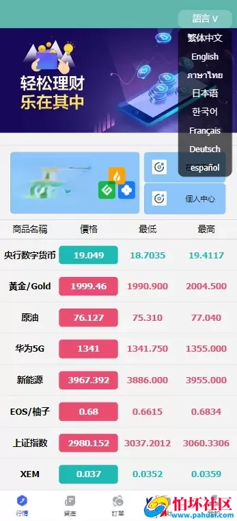 最新金属外汇微交易源码 多语言微盘系统程序 投资理财源码 完整交易控制