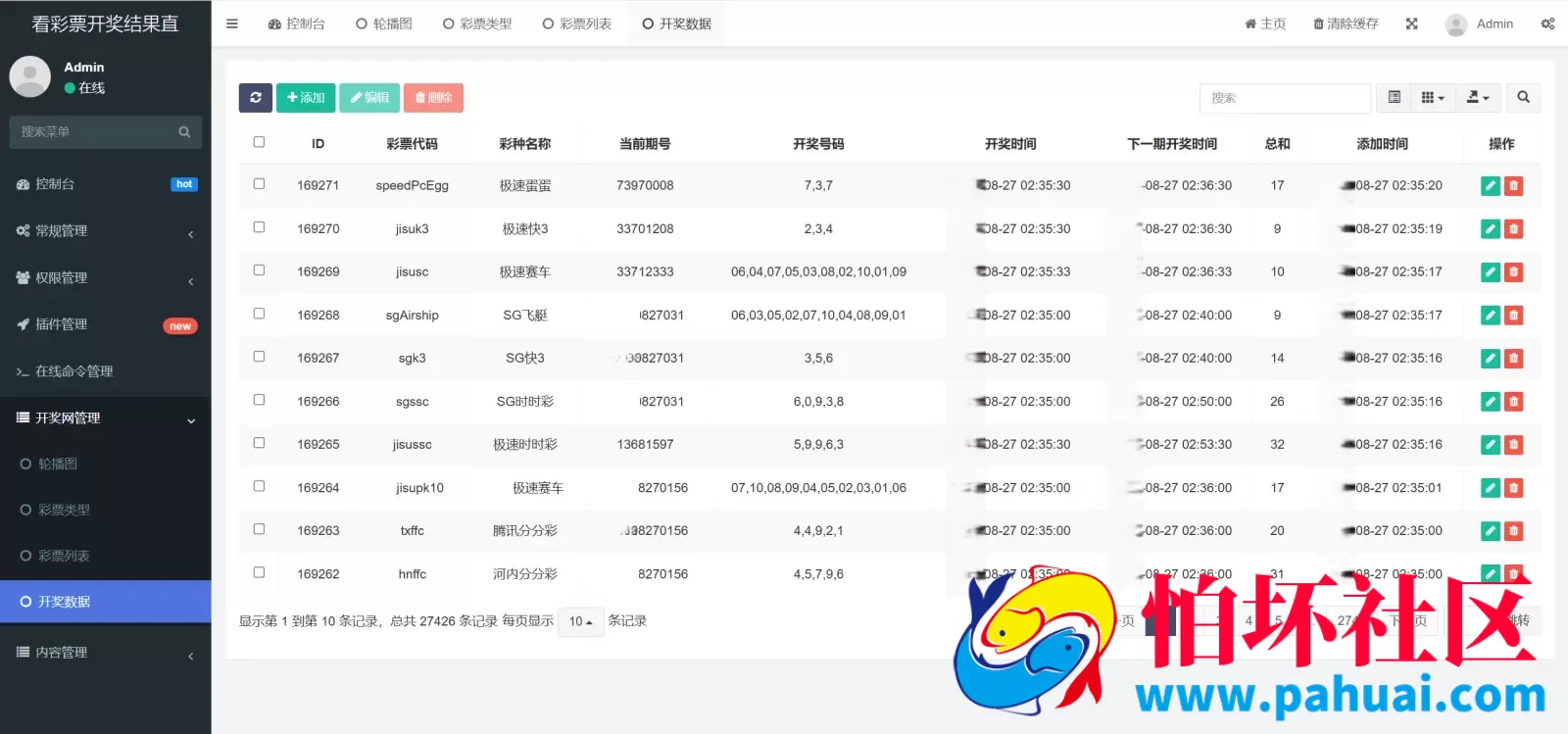 定制版168开奖网源码 广告位管理+优化采集方式+私彩+修改开奖号码+Api开奖接口+自动采集文章程序 前端html+后端php