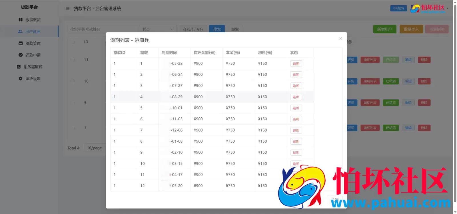 分期付小额贷款源码 贷款催收程序源码 前端vue纯源码+后端Java纯源码 附搭建教程